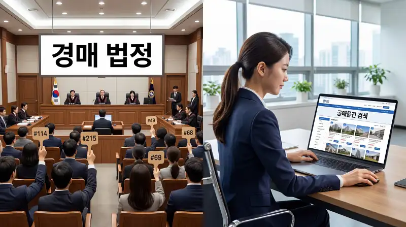 경매 vs 공매 비교 사진