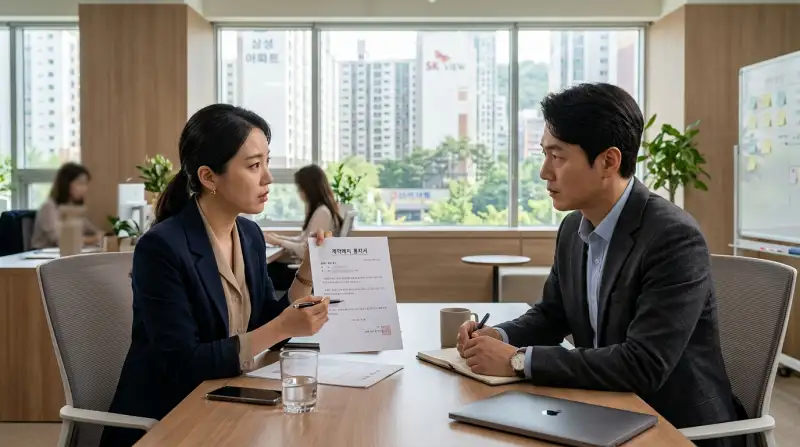 계약 해지 상담 장면