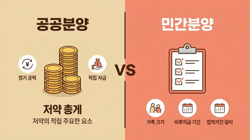 공공분양 vs 민간분양 비교
