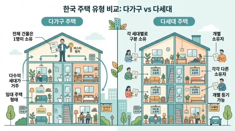 다가구 vs 다세대 비교 인포그래픽