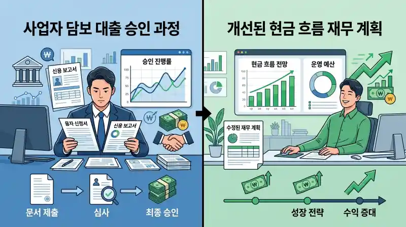 대출 승인 전후 비교 