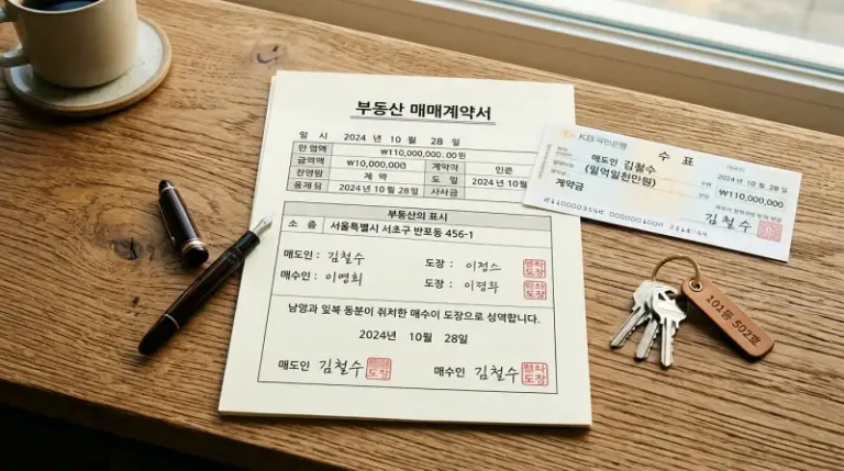 부동산 매매계약서 데스크