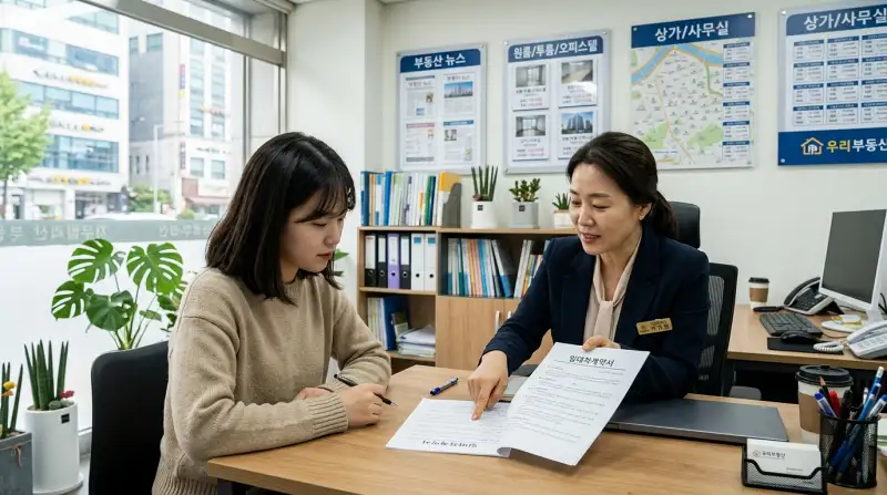 부동산 중개사무소 상담 장면