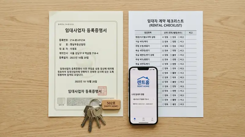임대사업자 등록증 플랫레이