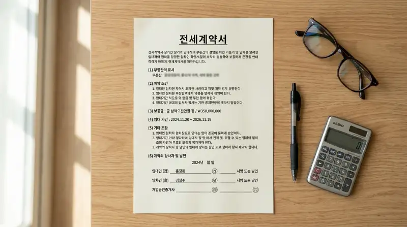 전세계약서 탑뷰