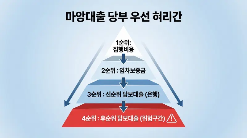 후순위 담보대출 구조를 보여주는 인포그래픽