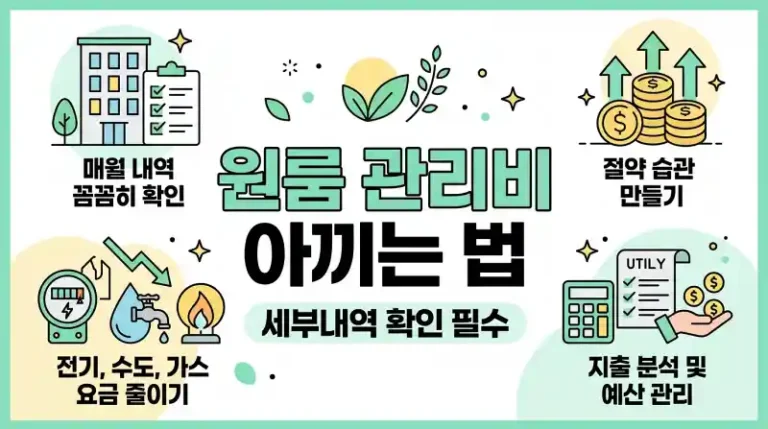 원룸 관리비 아끼는 법: 세부내역 확인 필수 체크