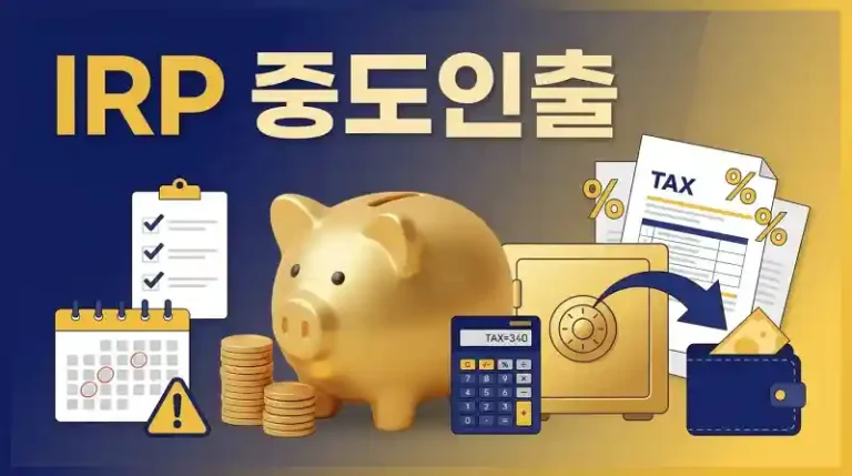퇴직연금 IRP 중도인출 사유와 세금 필수 정리