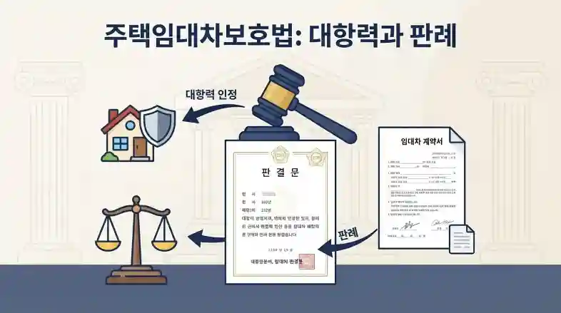 법원 판결문과 대항력 개념도