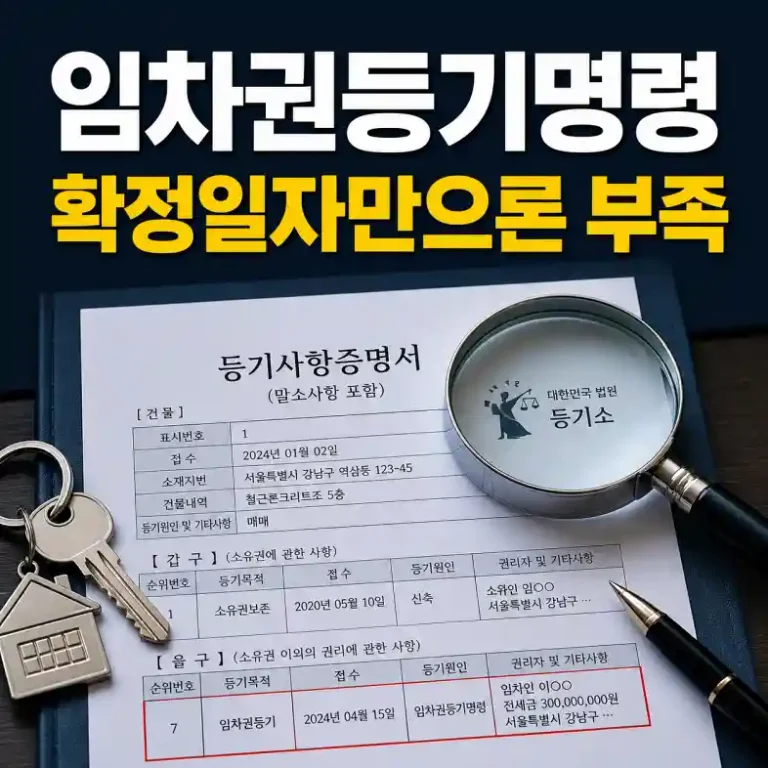 전세 보증금을 지키려고 등기사항증명서에서 임차권등기명령 기재를 확인하는 임차인