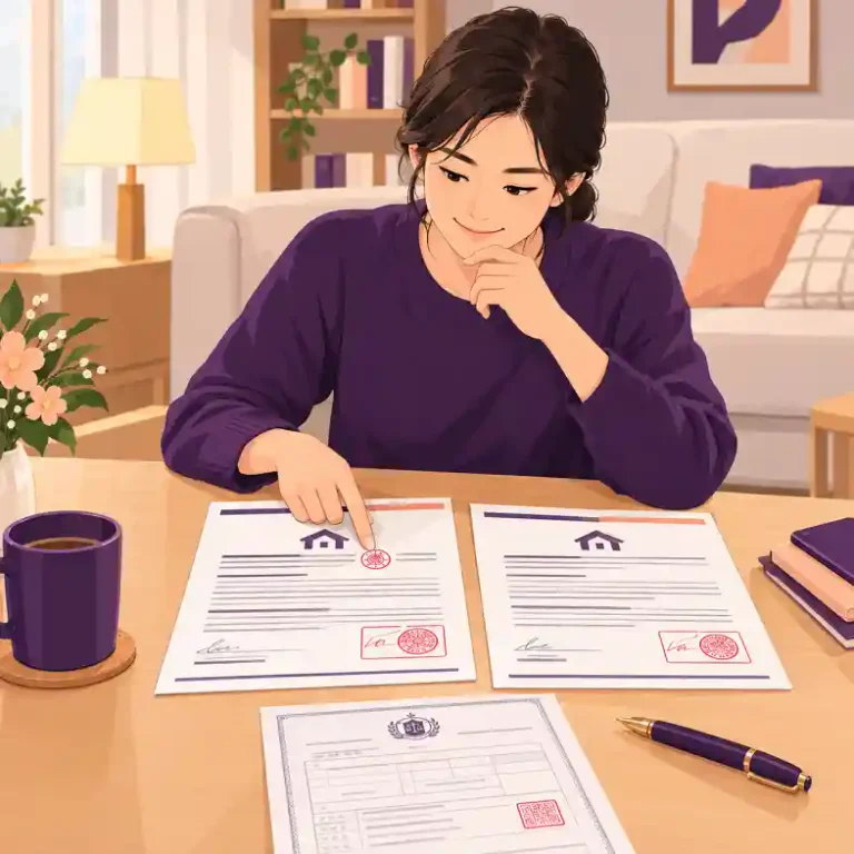 전세 재계약 보증금 증액을 위해 기존 계약서와 증액 계약서의 확정일자를 나란히 확인하는 임차인