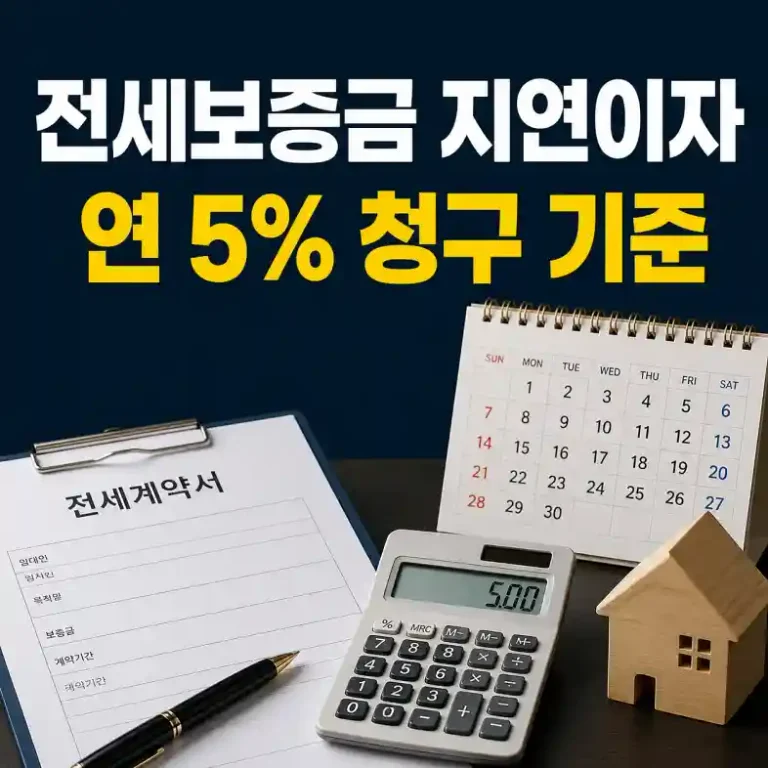 전세보증금 반환 지연이자 연 5%를 계산기로 확인하는 임차인